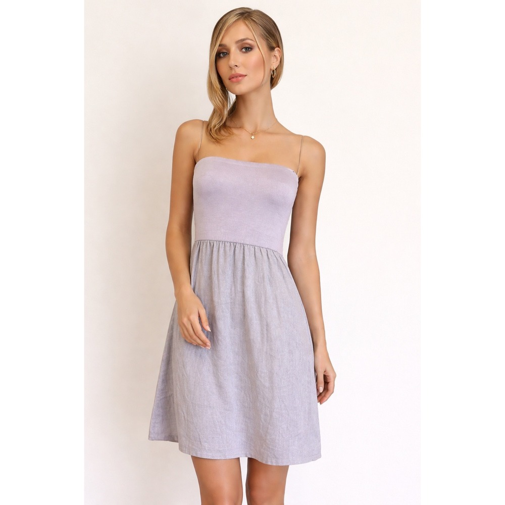 JUDITH MARCH‎ GREY LINED STRAPLESS DRESS MEDIUM